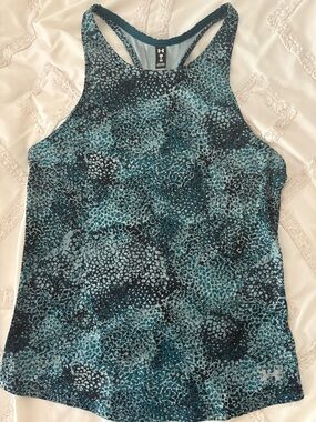 Under Armour Teal and Black Printed Racerback Tank